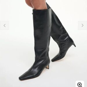STAUD Black Heeled Knee-High Boots